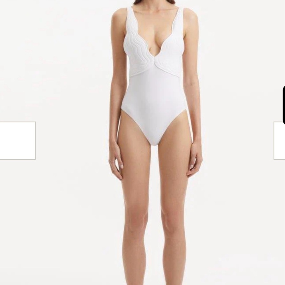 MOEVA Cream Belted Swimsuit